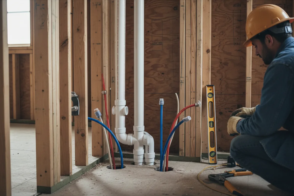 Drain and supply rough-in during Garbage Disposal Repair in Homeworth